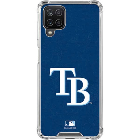 MLB Tampa Bay Rays - Solid Distressed Galaxy A12 Clear Case