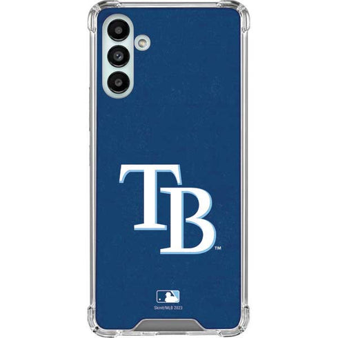 MLB Tampa Bay Rays - Solid Distressed Galaxy A13 5G Clear Case