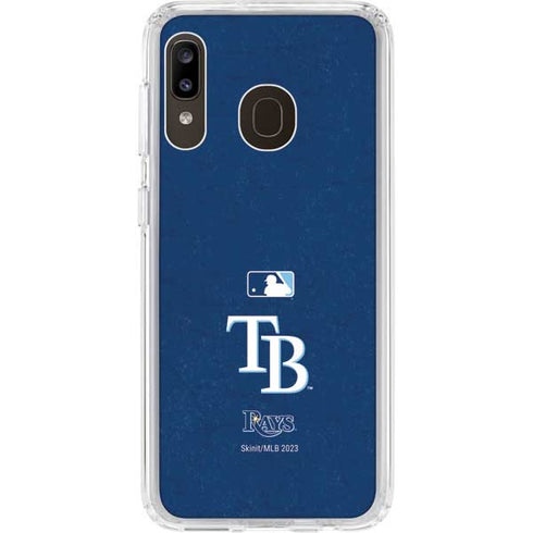 MLB Tampa Bay Rays - Solid Distressed Galaxy A20 Clear Case