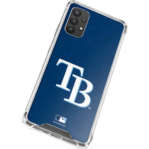 MLB Tampa Bay Rays - Solid Distressed Galaxy A32 5G Clear Case