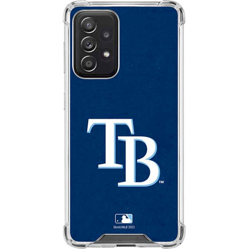 MLB Tampa Bay Rays - Solid Distressed Galaxy A52 5G Clear Case