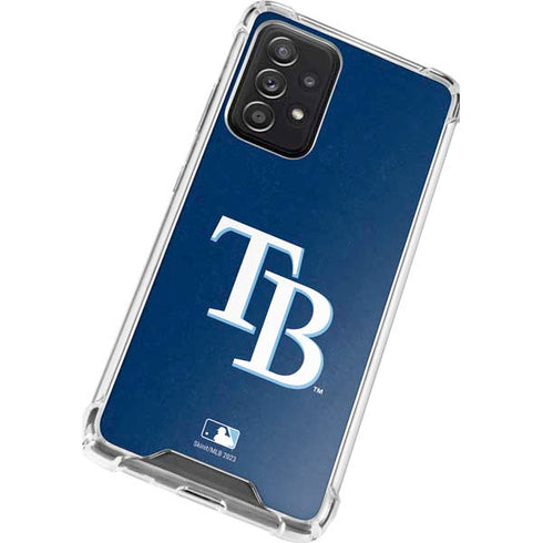 MLB Tampa Bay Rays - Solid Distressed Galaxy A52 5G Clear Case