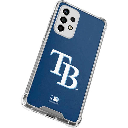 MLB Tampa Bay Rays - Solid Distressed Galaxy A53 5G Clear Case