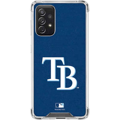 MLB Tampa Bay Rays - Solid Distressed Galaxy A72 5G Clear Case