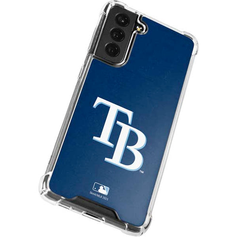 MLB Tampa Bay Rays - Solid Distressed Galaxy S21 FE Clear Case