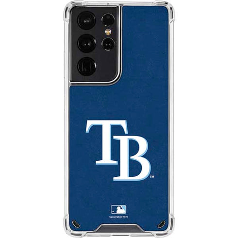 MLB Tampa Bay Rays - Solid Distressed Galaxy S21 Ultra 5G Clear Case