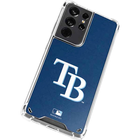 MLB Tampa Bay Rays - Solid Distressed Galaxy S21 Ultra 5G Clear Case