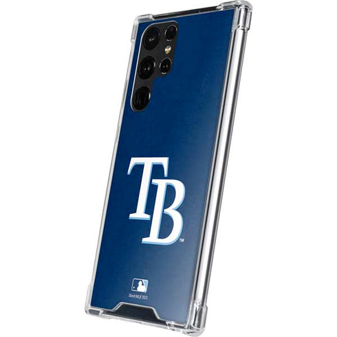 MLB Tampa Bay Rays - Solid Distressed Galaxy S22 Ultra Clear Case