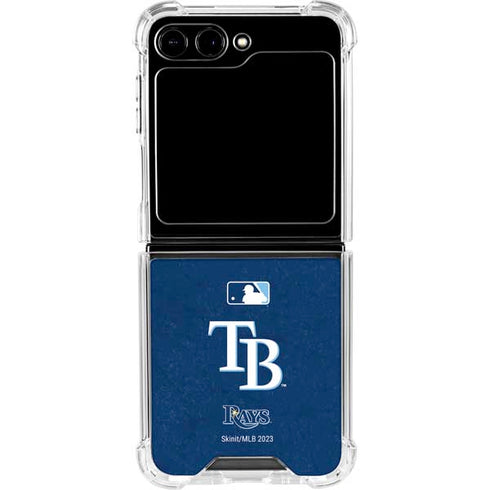 MLB Tampa Bay Rays - Solid Distressed Galaxy Z Flip5 5G Clear Case