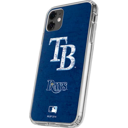 MLB Tampa Bay Rays - Solid Distressed iPhone 11 Clear Case