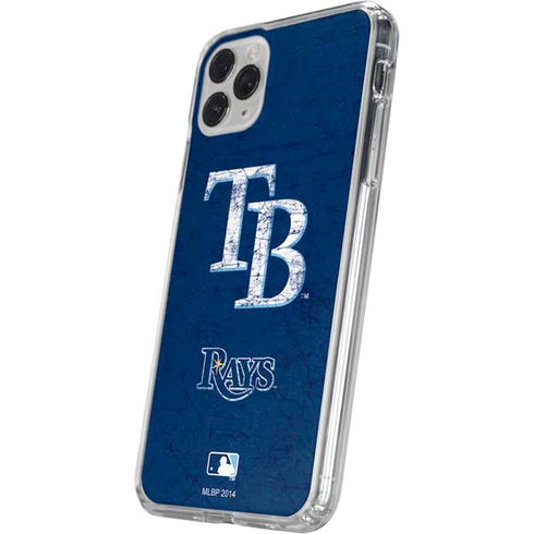 MLB Tampa Bay Rays - Solid Distressed iPhone 11 Pro Clear Case
