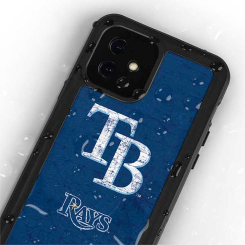 MLB Tampa Bay Rays - Solid Distressed iPhone 12 Mini Waterproof Case