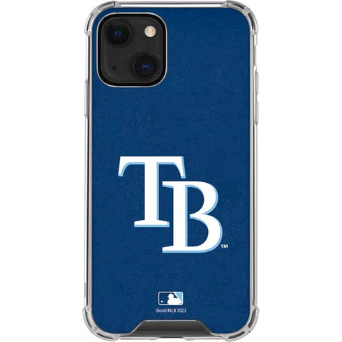 MLB Tampa Bay Rays - Solid Distressed iPhone 13 Mini Clear Case