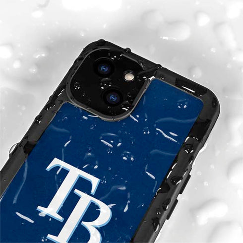 MLB Tampa Bay Rays - Solid Distressed iPhone 13 Mini Waterproof Case