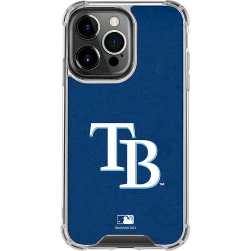 MLB Tampa Bay Rays - Solid Distressed iPhone 14 Pro Clear Case