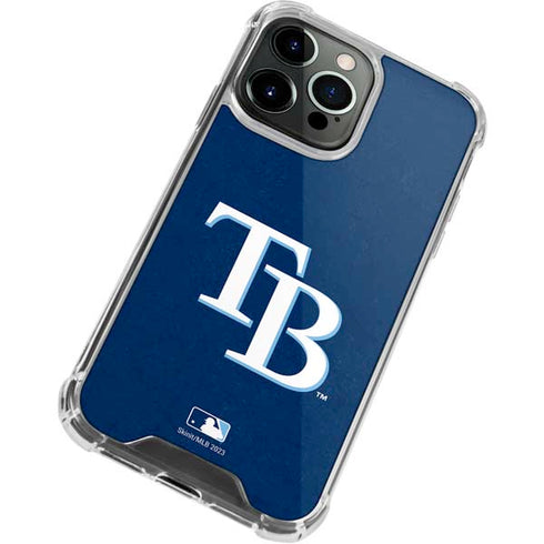 MLB Tampa Bay Rays - Solid Distressed iPhone 15 Pro Clear Case