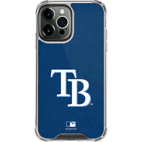 MLB Tampa Bay Rays - Solid Distressed iPhone 14 Pro Max Clear Case
