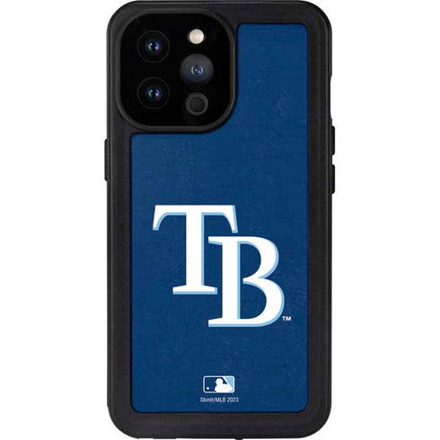 MLB Tampa Bay Rays - Solid Distressed iPhone 14 Pro Max Waterproof Case