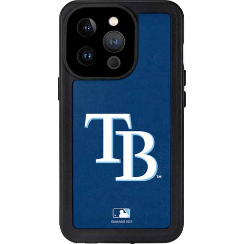 MLB Tampa Bay Rays - Solid Distressed iPhone 14 Pro Waterproof Case