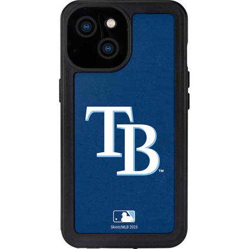 MLB Tampa Bay Rays - Solid Distressed iPhone 15 Waterproof Case