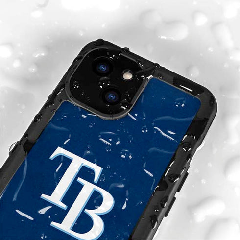 MLB Tampa Bay Rays - Solid Distressed iPhone 15 Waterproof Case