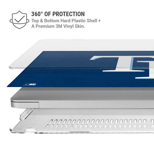 MLB Tampa Bay Rays - Solid Distressed MacBook Pro 16in (2019-20) Case plus Skin