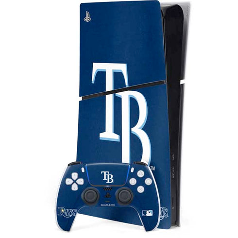 MLB Tampa Bay Rays - Solid Distressed PS5 Slim Digital Edition Console Skin