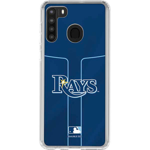 MLB Tampa Bay Rays Alternate/Away Jersey Galaxy A21 Clear Case