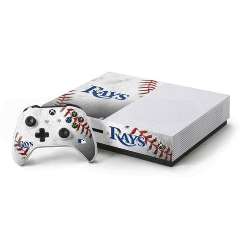 MLB Tampa Bay Rays Game Ball Xbox One S Console and Controller Bundle Skin