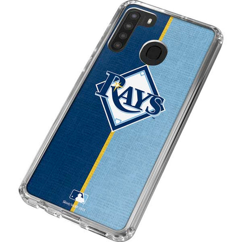 MLB Tampa Bay Rays Split Galaxy A21 Clear Case