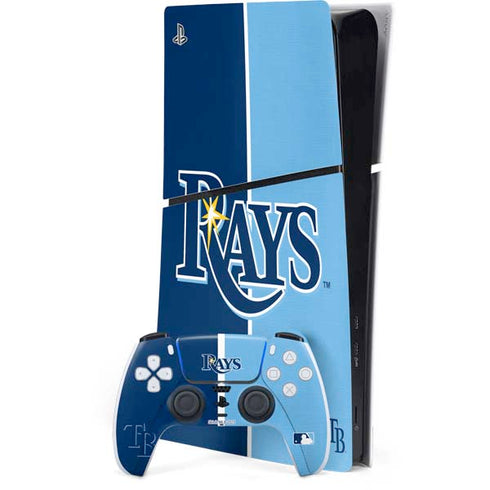 MLB Tampa Bay Rays Split PS5 Slim Digital Edition Bundle Skin