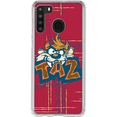 Looney Tunes Tasmanian Devil Bite Galaxy A21 Clear Case