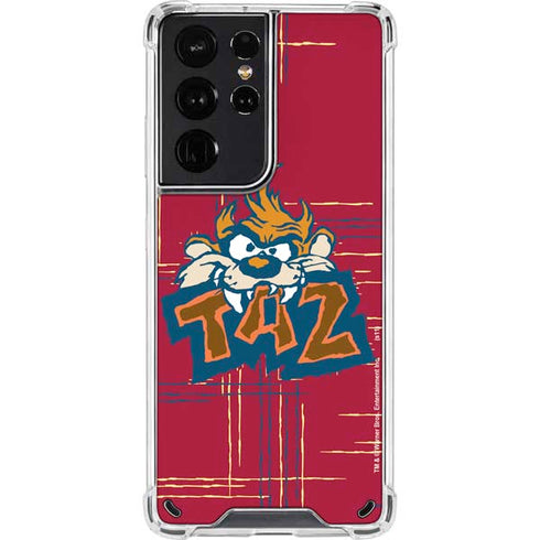 Looney Tunes Tasmanian Devil Bite Galaxy S21 Ultra 5G Clear Case