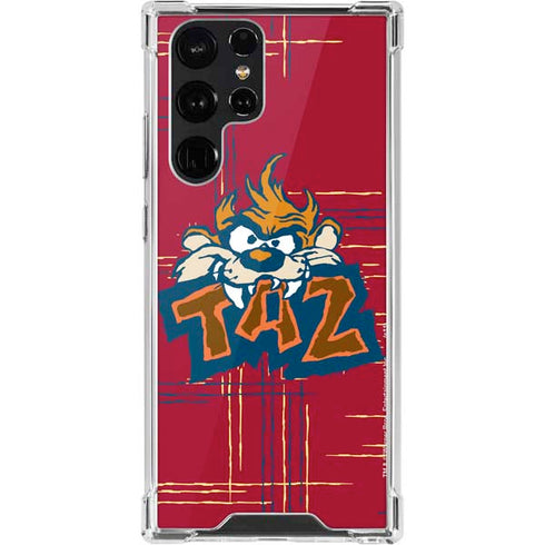 Looney Tunes Tasmanian Devil Bite Galaxy S22 Ultra Clear Case