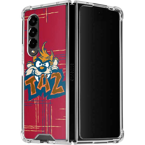 Looney Tunes Tasmanian Devil Bite Galaxy Z Fold4 5G Clear Case
