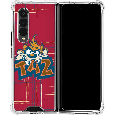 Looney Tunes Tasmanian Devil Bite Galaxy Z Fold4 5G Clear Case
