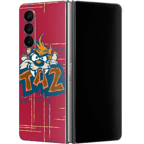 Looney Tunes Tasmanian Devil Bite Galaxy Z Fold4 5G Skin