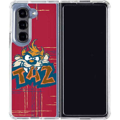 Looney Tunes Tasmanian Devil Bite Galaxy Z Fold5 5G Clear Case