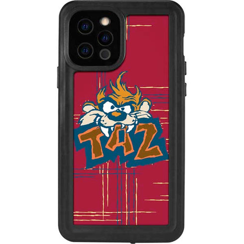 Looney Tunes Tasmanian Devil Bite iPhone 12 Pro Waterproof Case