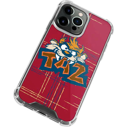 Looney Tunes Tasmanian Devil Bite iPhone 13 Pro Max Clear Case
