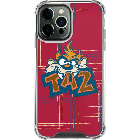 Looney Tunes Tasmanian Devil Bite iPhone 14 Pro Max Clear Case