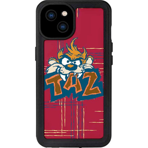 Looney Tunes Tasmanian Devil Bite iPhone 15 Plus Waterproof Case