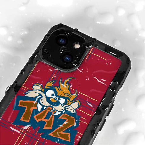 Looney Tunes Tasmanian Devil Bite iPhone 15 Plus Waterproof Case