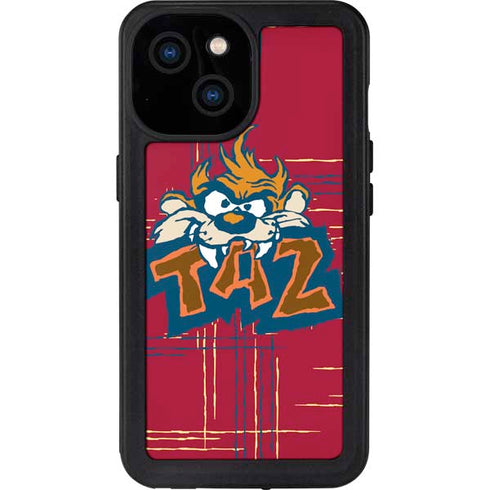 Looney Tunes Tasmanian Devil Bite iPhone 15 Waterproof Case