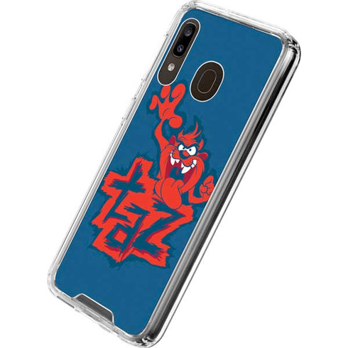Looney Tunes Tasmanian Devil Blue Galaxy A30 Clear Case