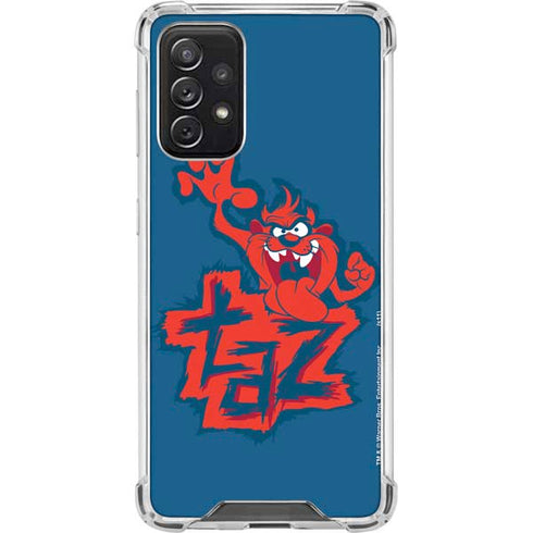 Looney Tunes Tasmanian Devil Blue Galaxy A72 5G Clear Case