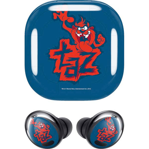 Looney Tunes Tasmanian Devil Blue Galaxy Buds Pro Skin
