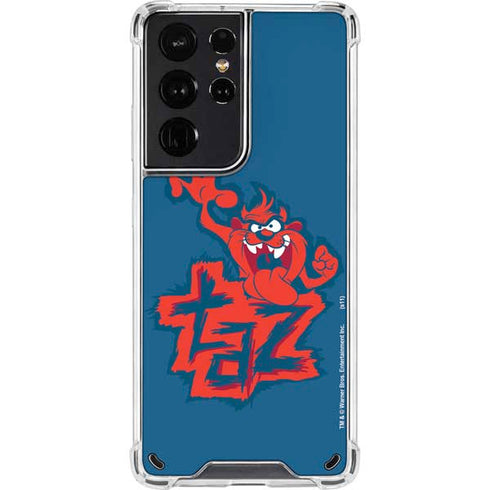 Looney Tunes Tasmanian Devil Blue Galaxy S21 Ultra 5G Clear Case