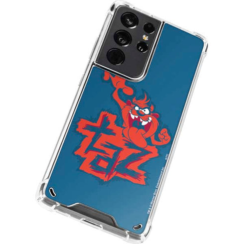 Looney Tunes Tasmanian Devil Blue Galaxy S21 Ultra 5G Clear Case