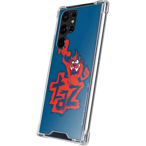 Looney Tunes Tasmanian Devil Blue Galaxy S22 Ultra Clear Case